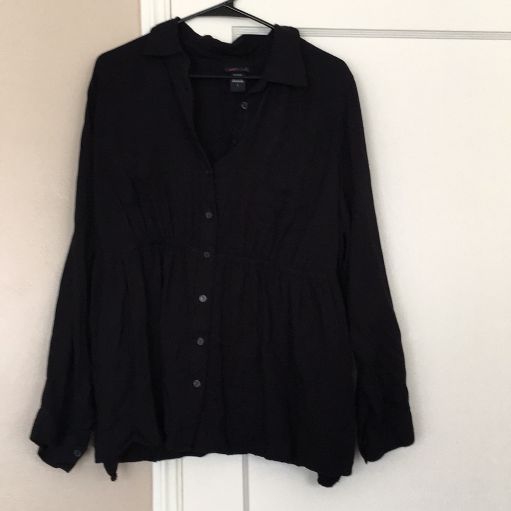 Long sleeve black button down